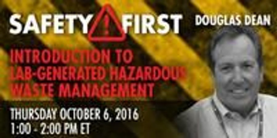 Webinar Introduction To Lab Generated Hazardous Waste Management Lab