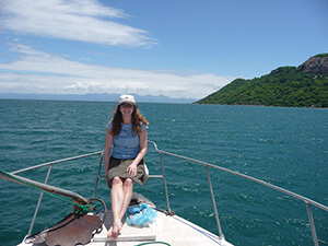 Melissa Berke on Lake Malawi