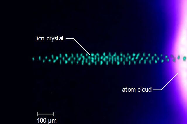 microscopic sample of barium ions