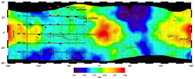 Global map of Mars sulfur concentration 