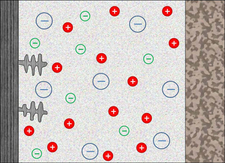 electrolyte inside a rechargeable battery