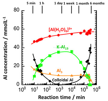 hydrolysis reaction of aluminum ions