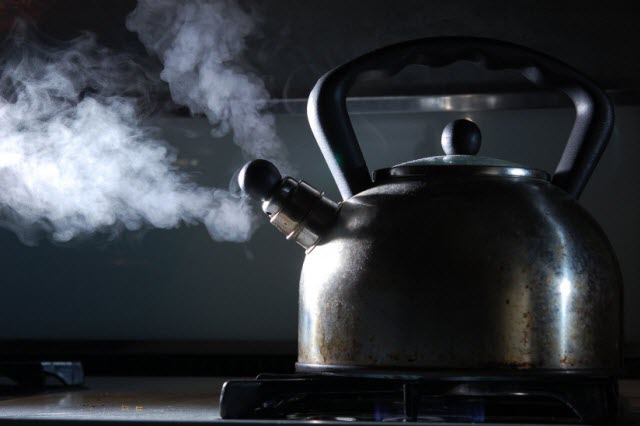 steaming kettle