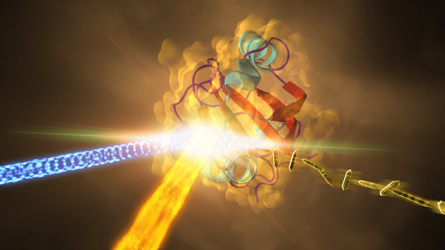 illustration depicting an experiment at SLAC 