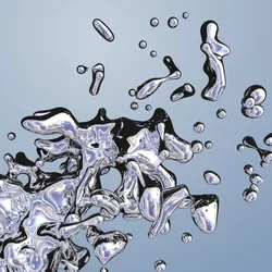 metallic mercury splashed on a grey background illustrating the concept of mercury safety and hazards