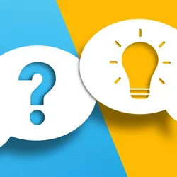 Illustration of speech bubbles with a question mark and a light bulb, symbolizing 'How vs. Why' decision-making