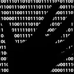 The silhouette of a hand cut out of a block of binary code. Shadow IT can lead to security vulnerabilities in a lab's IT infrastructure.