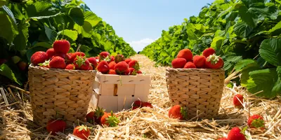 a strawberry field showing the best straberries to grow in a hot location