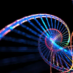 DNA double helixes spin out from a central point, symbolizing genomics and genetic data