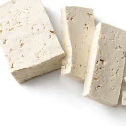 Image of tofu made from soybeans.