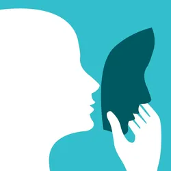 Silhouette of a person removing a mask, representing the recognition of imposter syndrome