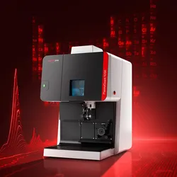 The PlasmaQuant 9200 on a red science background