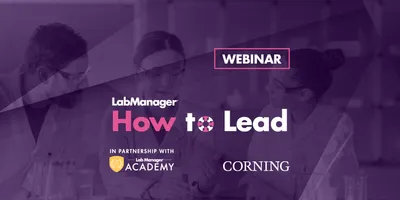 Thumbnail for how to lead webinar with person in white lab coat leading a team in the background.