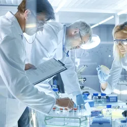 Scientists working in the lab
