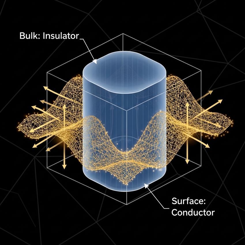 illustration showing a topological insulator