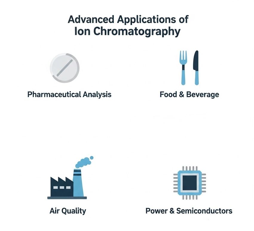Infographic on Ion Chromatography Applications.