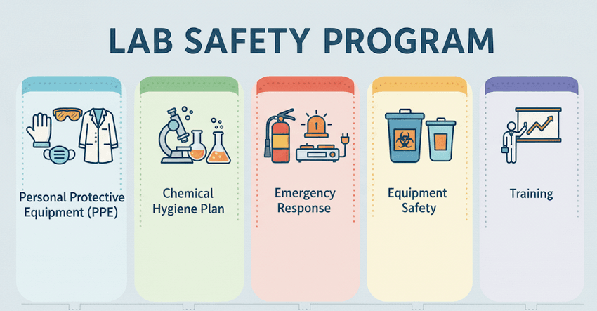Infographic for a lab safety program.