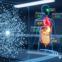 AI system analyzing genetic data on a screen.