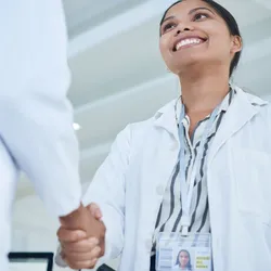 Positive communication practiced through greeting in lab