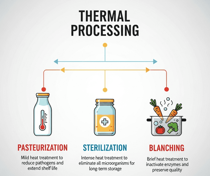 Infographic on thermal processing in food. Infographic on thermal processing in food.