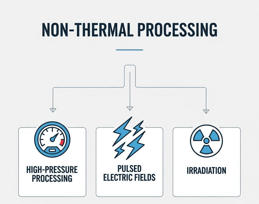 Infographic on non-thermal processing. Infographic on non-thermal processing.