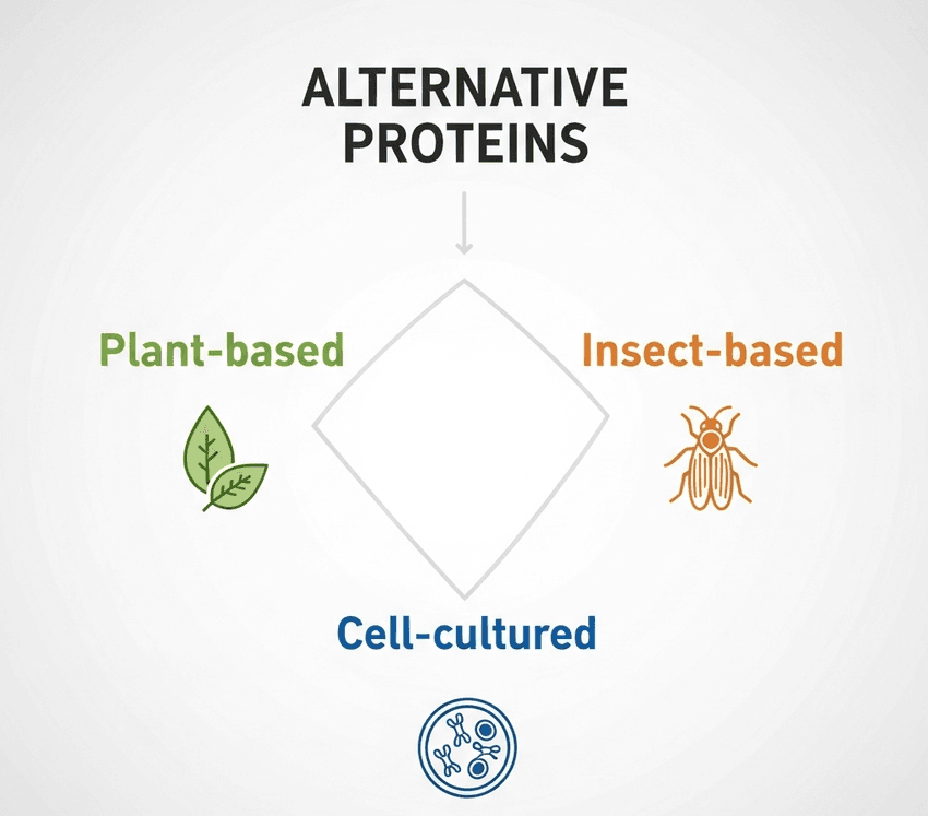 Infographic for alternative protein sources. Infographic for alternative protein sources.