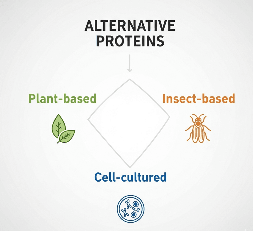 Infographic of alternative protein sources.