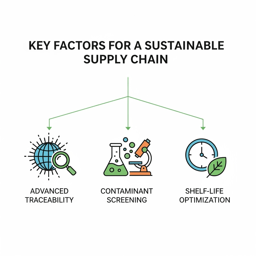 Infographic on a sustainable supply chain. Infographic on a sustainable supply chain.
