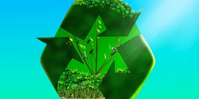 A symbolic representation of recycling and sustainability. 