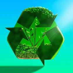 A symbolic representation of recycling and sustainability. 