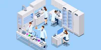 Technicians performing tasks to enhance laboratory productivity