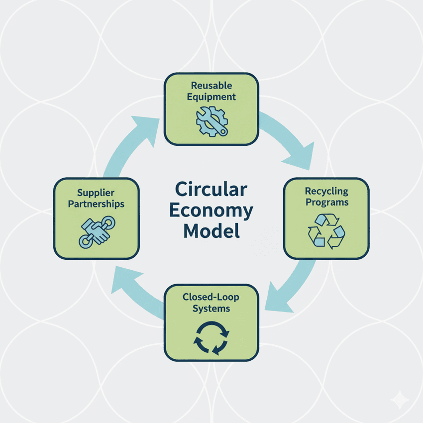 Infographic for a circular economy model. Infographic for a circular economy model.