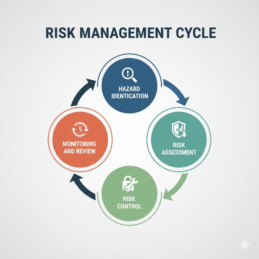 Infographic on the risk management cycle.