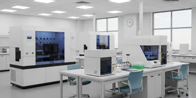 Modern genomic laboratory showcasing automation technology