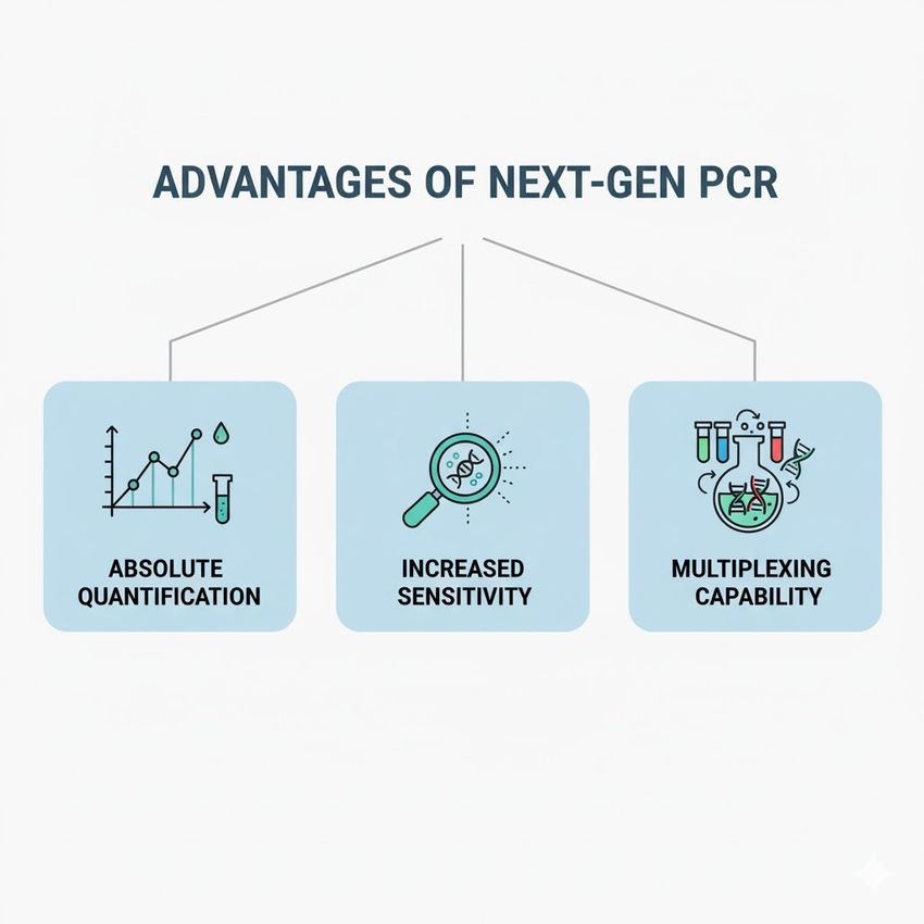 Infographic of the benefits of next generation PCR.