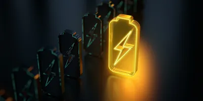 Brightly lit lithium-ion battery symbolizing sustainable chemical engineering