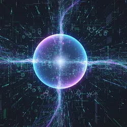 Abstract visualization of high-precision material characterization, featuring glowing interconnected digital networks, flowing light patterns, and ethereal molecular structures in blues and purples, symbolizing data integrity, accuracy, and advanced scientific analysis.