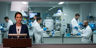 Forensic lab leadership in action during a press conference