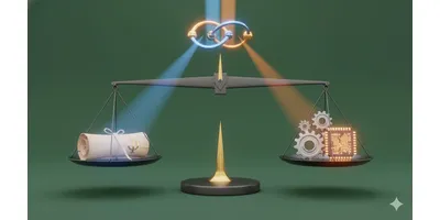 Academic lab funding scale: Balanced grant funding (scroll/Phi) & industry partnerships (gears/chip) for strategic financial success.