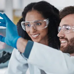 Laboratory staff demonstrating engagement and morale at work