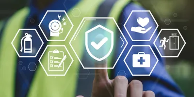 Icons representing occupational health and safety measures