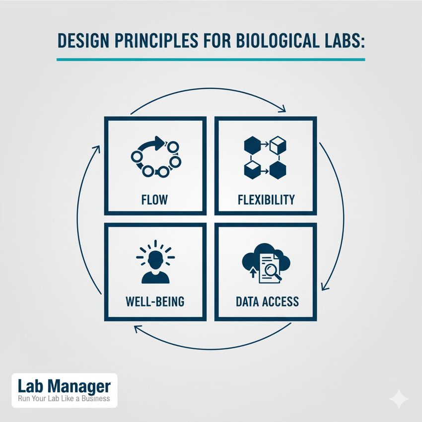 Infographic on the design principles of modern labs. Infographic on the design principles of modern labs.