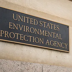 Sign displaying US EPA for environmental regulations
