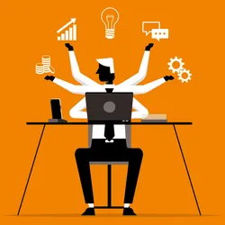 Concept image representing adaptive organizations and multitasking