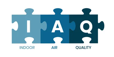 Stylized letters I, A, Q for Indoor Air Quality