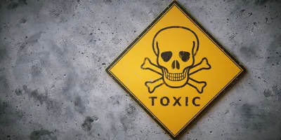 Warning sign for toxic substances related to PCE risk management
