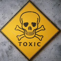 Warning sign for toxic substances related to PCE risk management