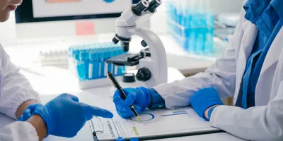 Lab team documenting assumptions during decision-making