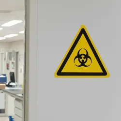 Laboratory warning sign indicating hazard communication