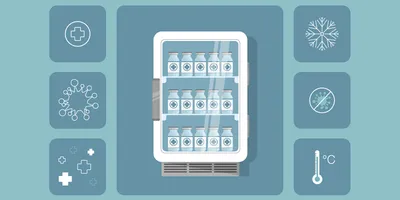 Laboratory refrigeration unit storing vials for safe storage